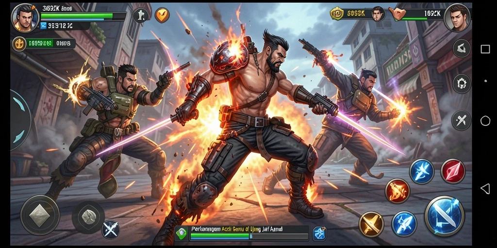 Tampilan gameplay seru dalam pertarungan Aksi 369ZK.