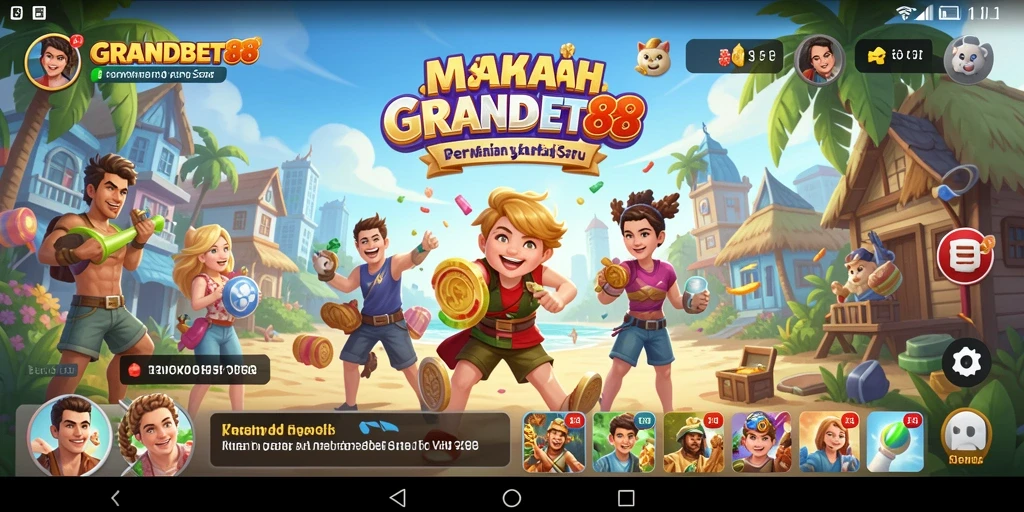 Tampilan menarik dari gameplay casual GRANDBET88 dengan beragam mini-game.