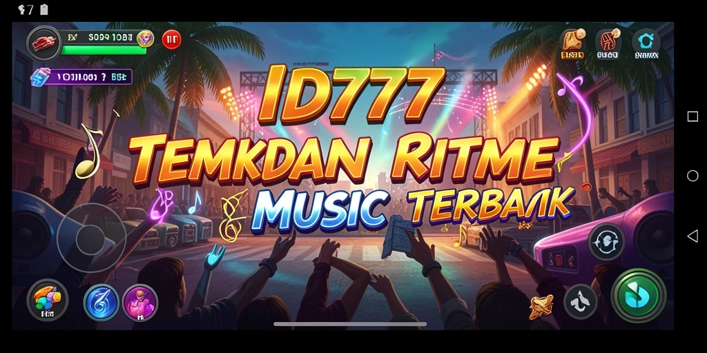 Gameplay ID777 yang mendebarkan dengan musik yang mengalun.