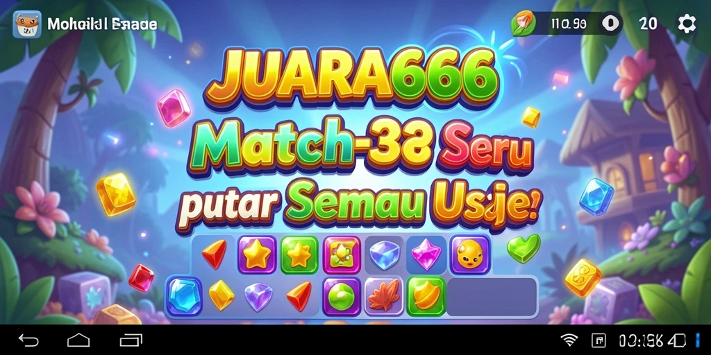Screenshot gameplay JUARA666 menunjukkan aksi seru mencocokkan item.