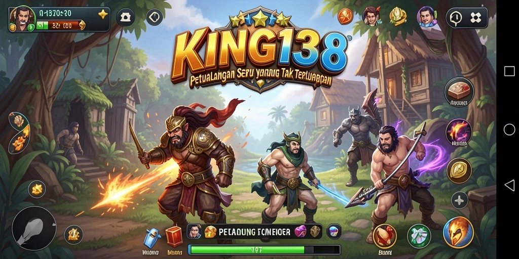Screenshot menunjukkan pemain menjelajahi dunia permainan KING138 yang menakjubkan.