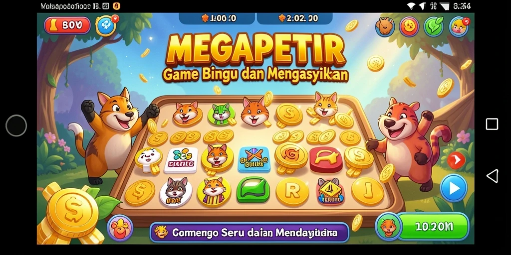 Tampilan gameplay MEGAPETIR yang seru dan interaktif.