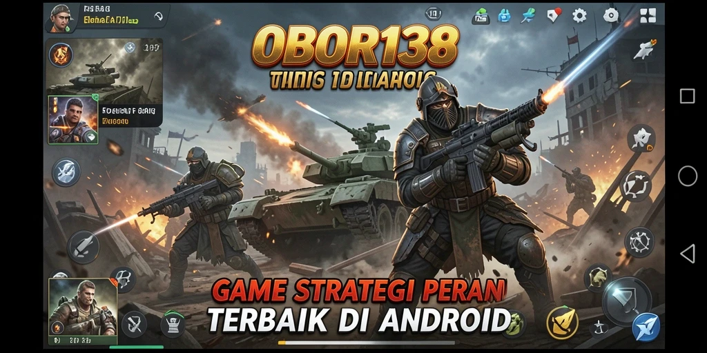 Tampilan menarik dari gameplay pertempuran strategi di OBOR138.
