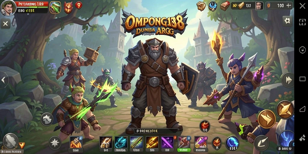 Tampilan gameplay menegangkan dalam dunia petualangan OMPONG188.