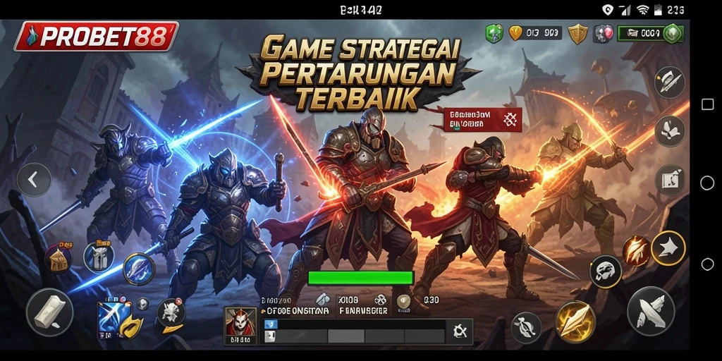 Screenshot gameplay PROBET88 menampilkan strategi pertarungan yang seru.