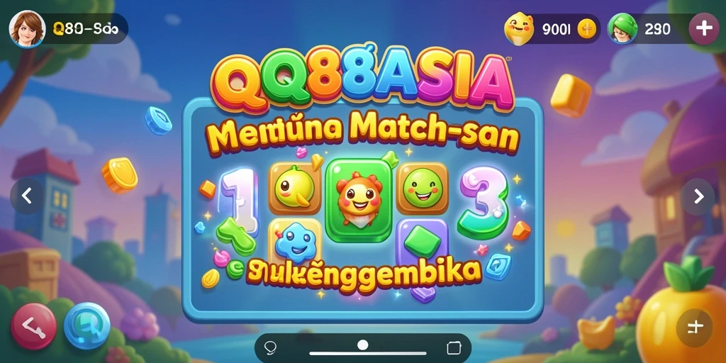 Tampilan gameplay seru dari QQ88ASIA dalam aksi Match-3.