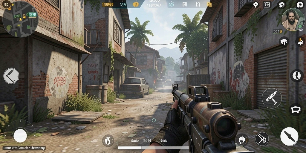 Tangkapan layar menunjukkan dinamika pertempuran dalam game TPS.